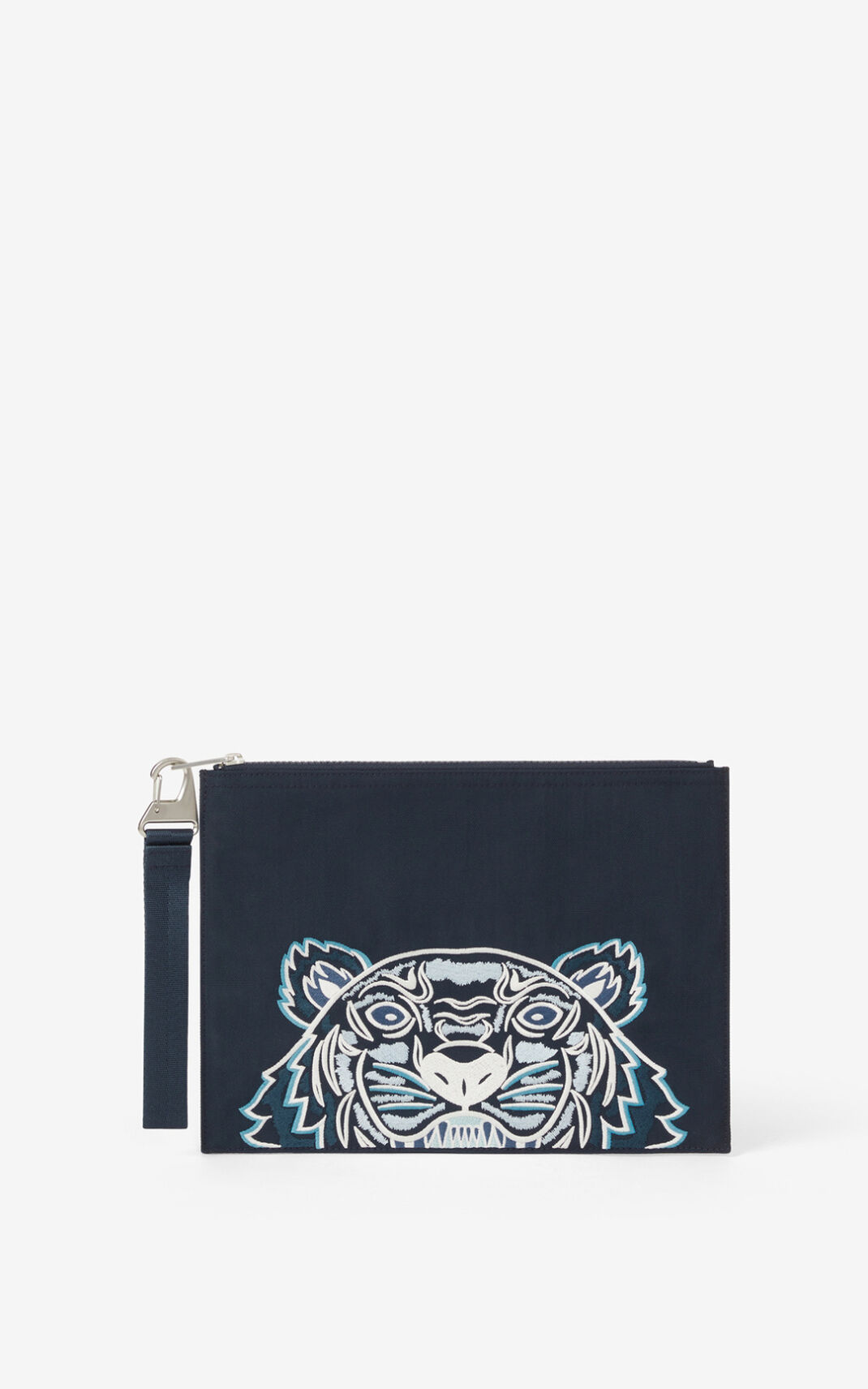 Kenzo Large Kanvas Kampus Tiger Clutch Çanta Erkek Mavi | 7349-KXEGP